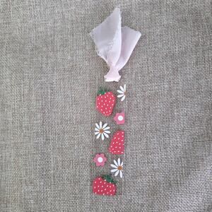 Strawberry Patch Cottagecore Bookmark - Clear Acrylic Botanical Page Marker